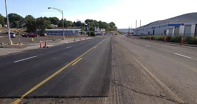 asphalt milled in preparation for new asphalt overlay