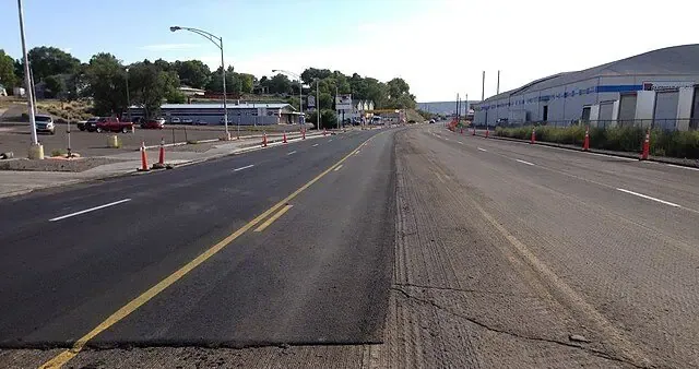 asphalt milled in preparation for new asphalt overlay